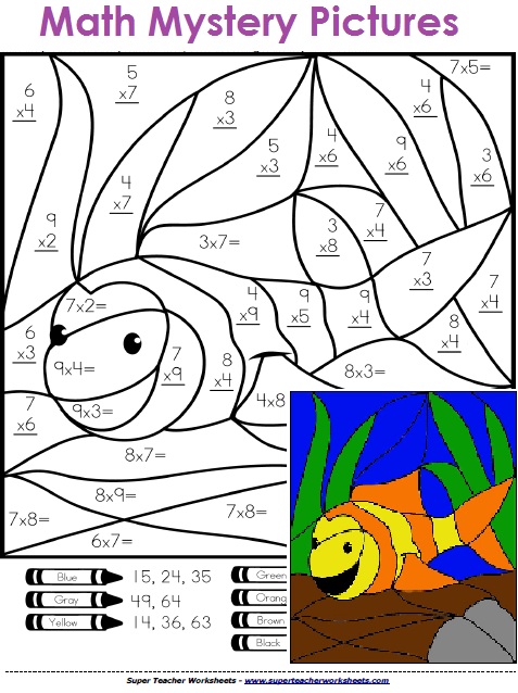Math Mystery Picture Worksheets