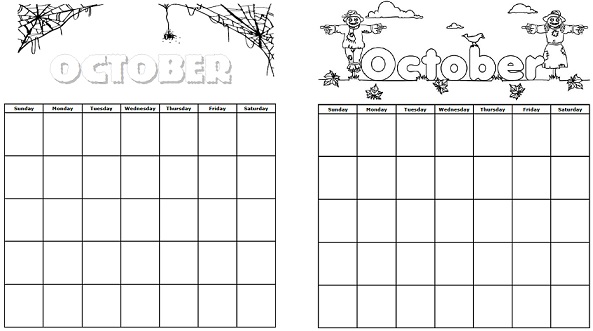 Printable Calendars for October