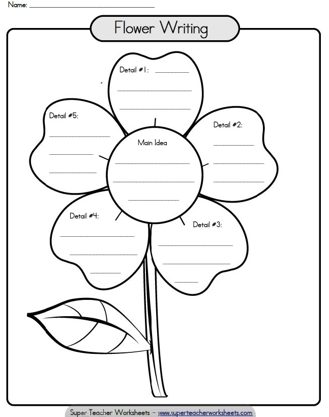 Printable Paragraph Writing Flower