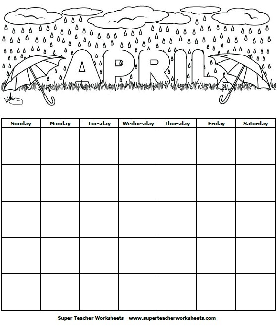 We have blank calendar worksheets for each month of the year. Students ...