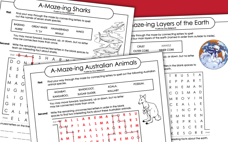 A-Maze-ing Word Puzzles - Worksheets