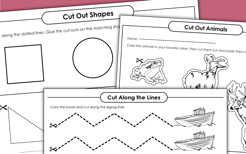 Scissor Activities and Cutting Skills Worksheets