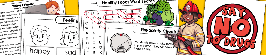 Health, Bullying, and Safety Worksheets