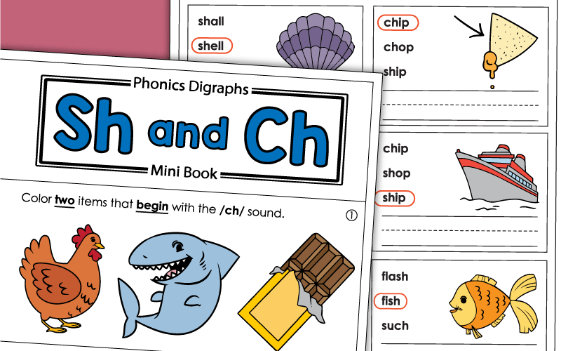 Phonics Worksheets: Sh and Ch Sounds