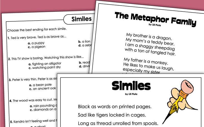 Simile and Metaphor Worksheets