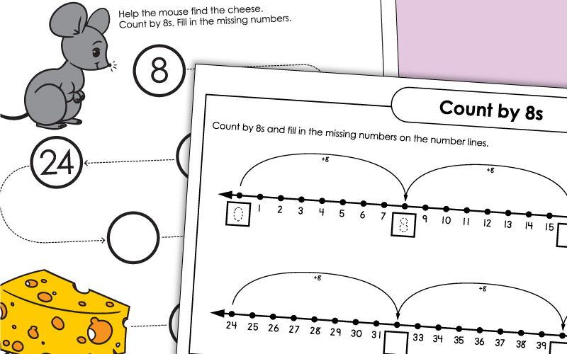 Skip Counting by 8s Worksheets