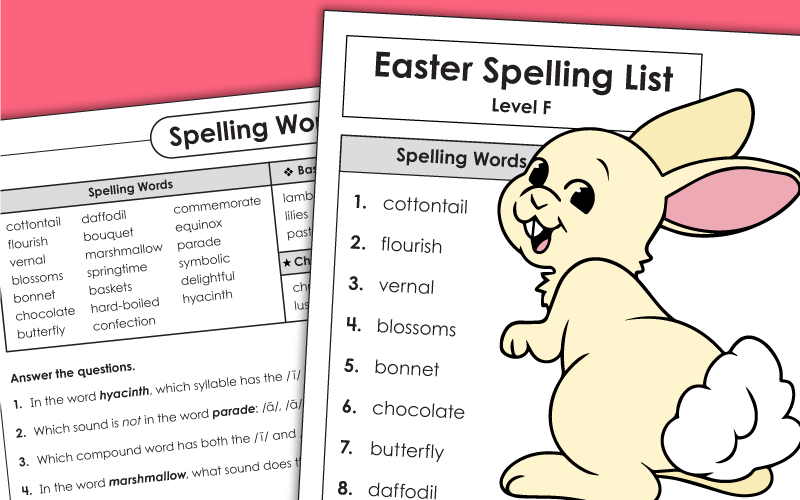 Easter: Spelling Grade 6