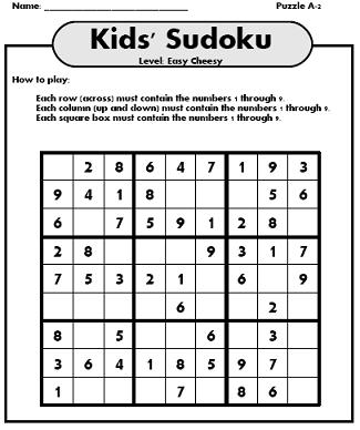 Sudoku Puzzle for Kids Sudoku Puzzle for Kids