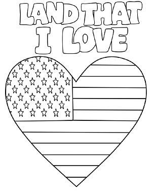 I love America Coloring Page
