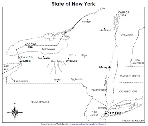 New York State Map Labeled