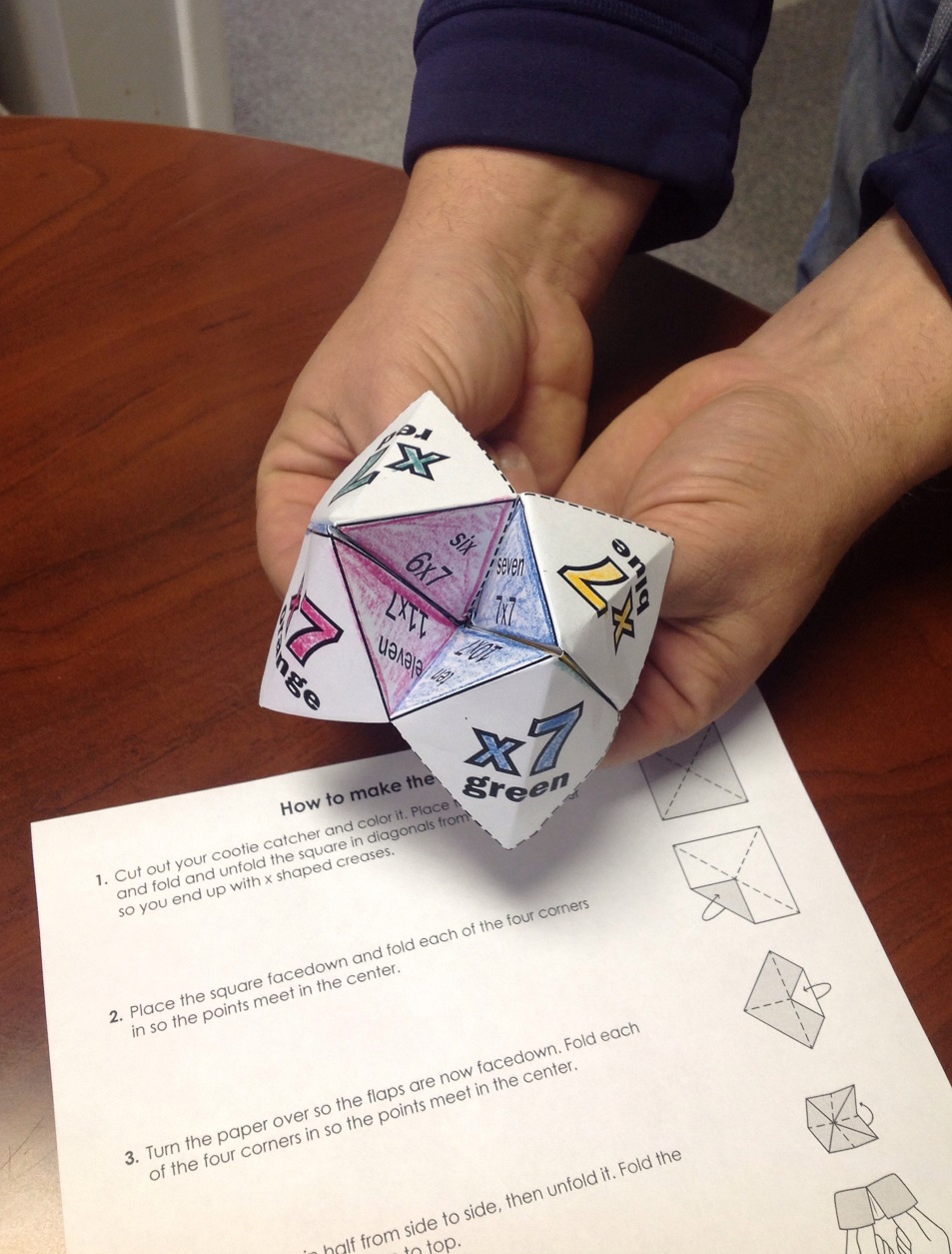Cootie Catcher Multiply by 7