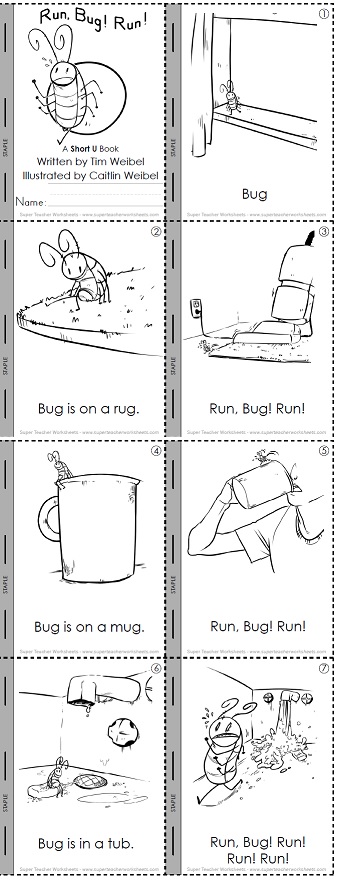 Short U Mini-book: Run Bug! Run!