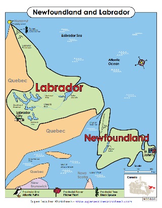Printable Map of Newfoundland and Labrador
