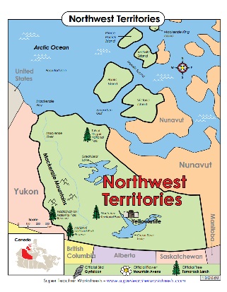 Printable Map Northwest Territories, Canada