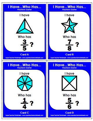Fraction "I have, Who has" Game