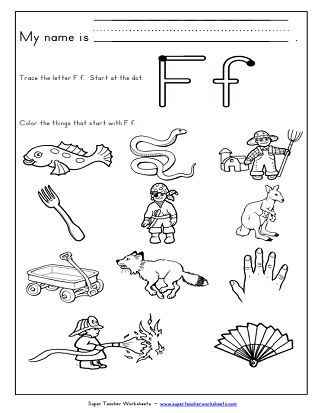 Letter F - Coloring Worksheet