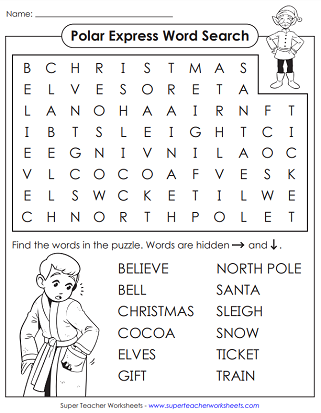 Polar Express - Word Search Puzzle