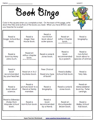 elementary Bingo for  animal Book  Game  students Reading worksheets
