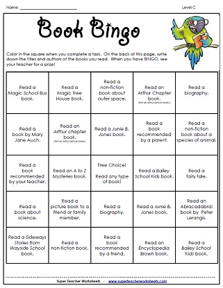 Reading Game - Book Bingo