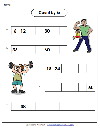 Skip Counting By 6s Worksheets