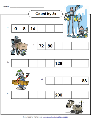 Count By 8s (Skip Counting Printables)