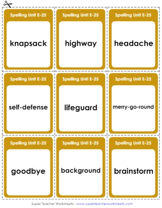 Spelling Flash Cards Grade 5