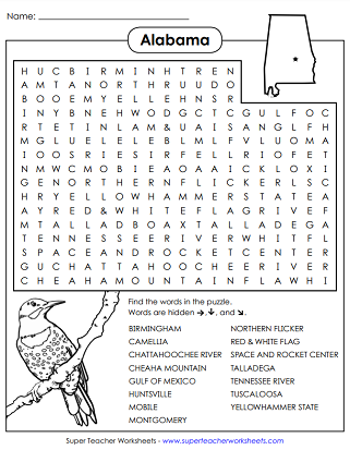 50 States Word Search Puzzles
