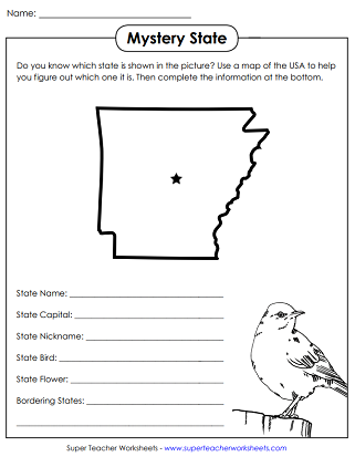 State of Arkansas Worksheets (50 States)