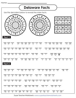 State of Delaware - Cryptogram Puzzle