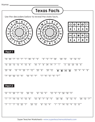 Texas Worksheets - Puzzles and Activities