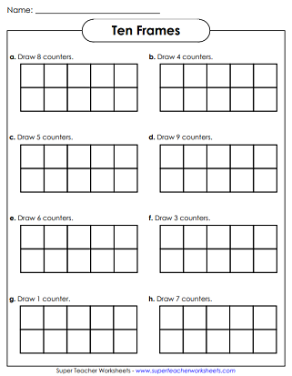 Printable Ten Frames Worksheets