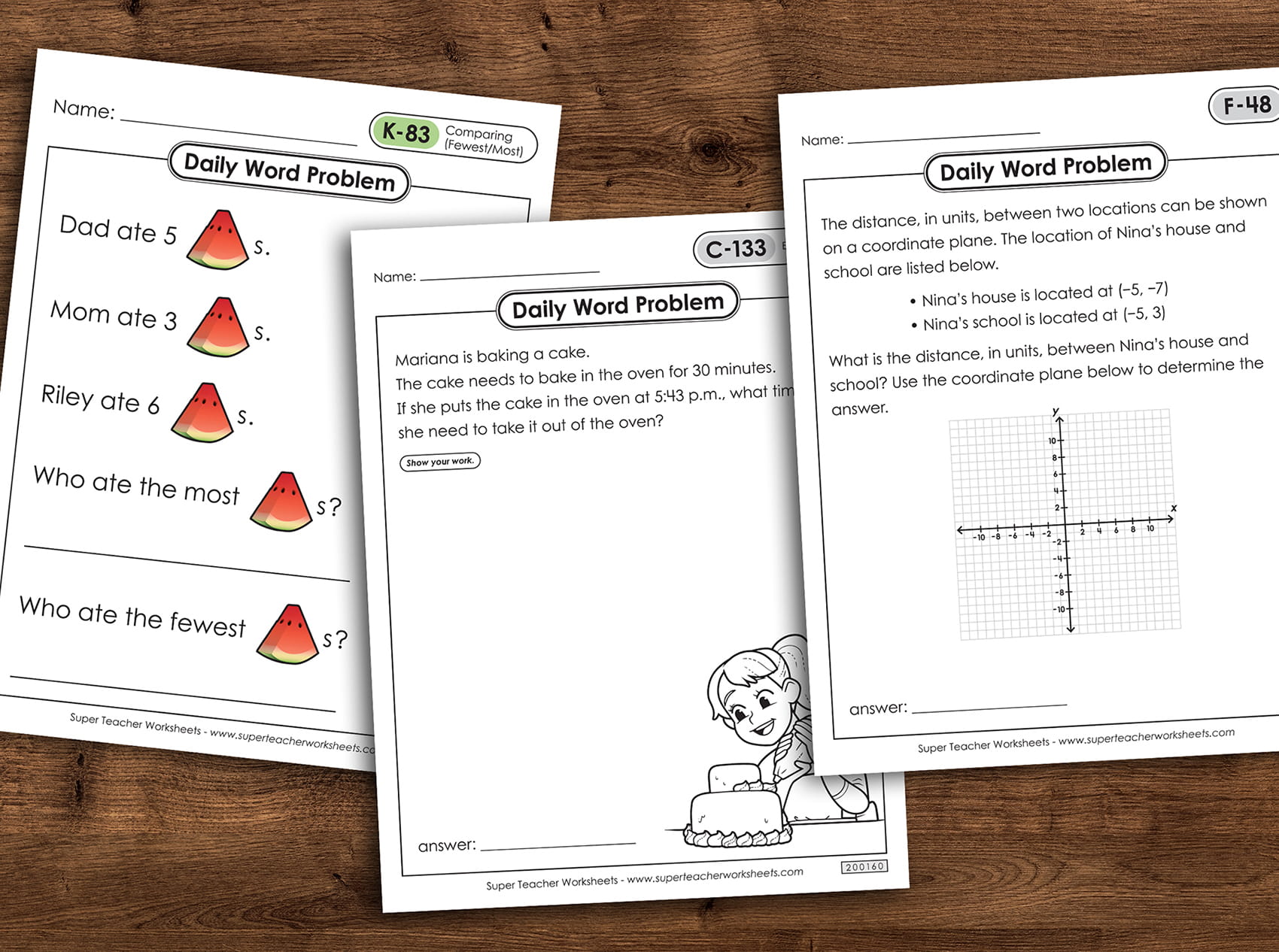 Daily Word Problems: School Prep and Practice