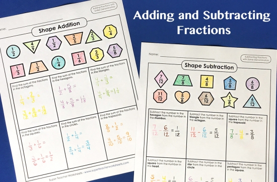 adding fractions mixed numbers worksheets