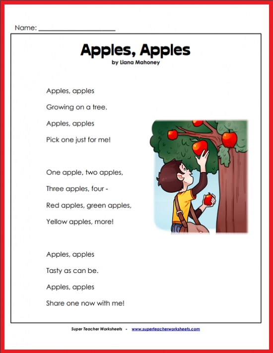 Apples Apples Poem