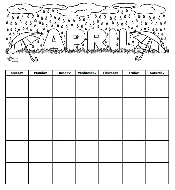 April Showers Calendar