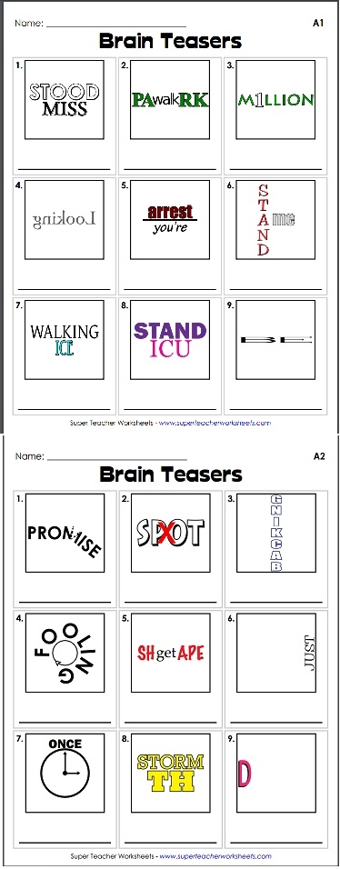 Brain Teaser Rebus Puzzles