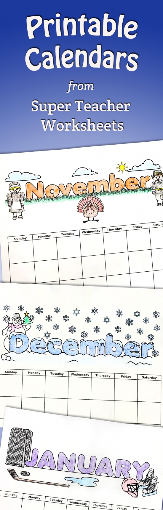 Printable Monthly Calendars