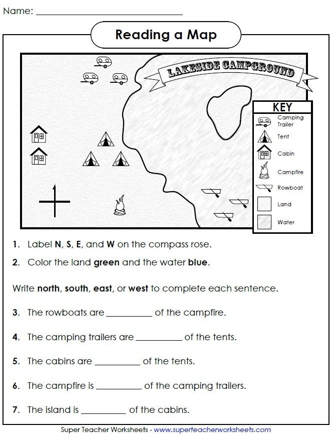 Directions in the City Worksheet / Worksheet - ESL Directions Activities