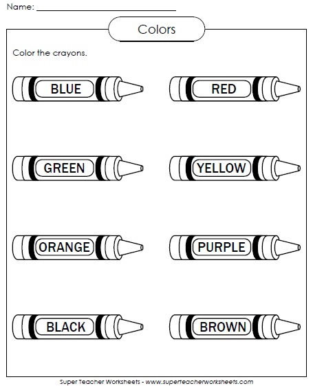 colors worksheets kindergarten and preschool