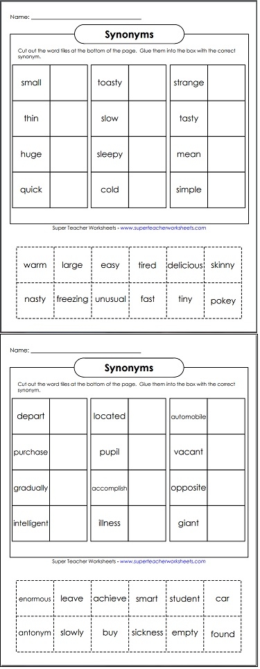 Synonyms and Antonyms Lesson Plan, PDF, Worksheet