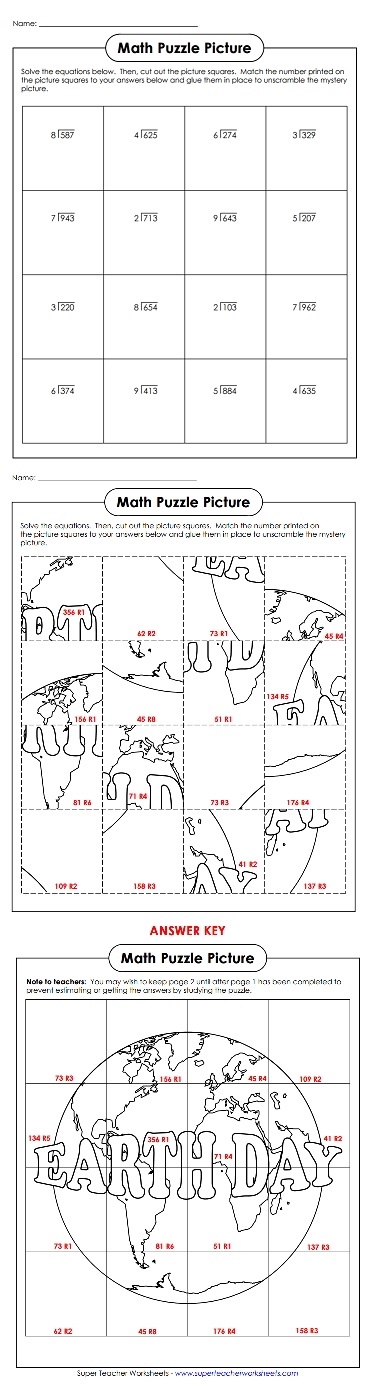 Earth Day Math Puzzle