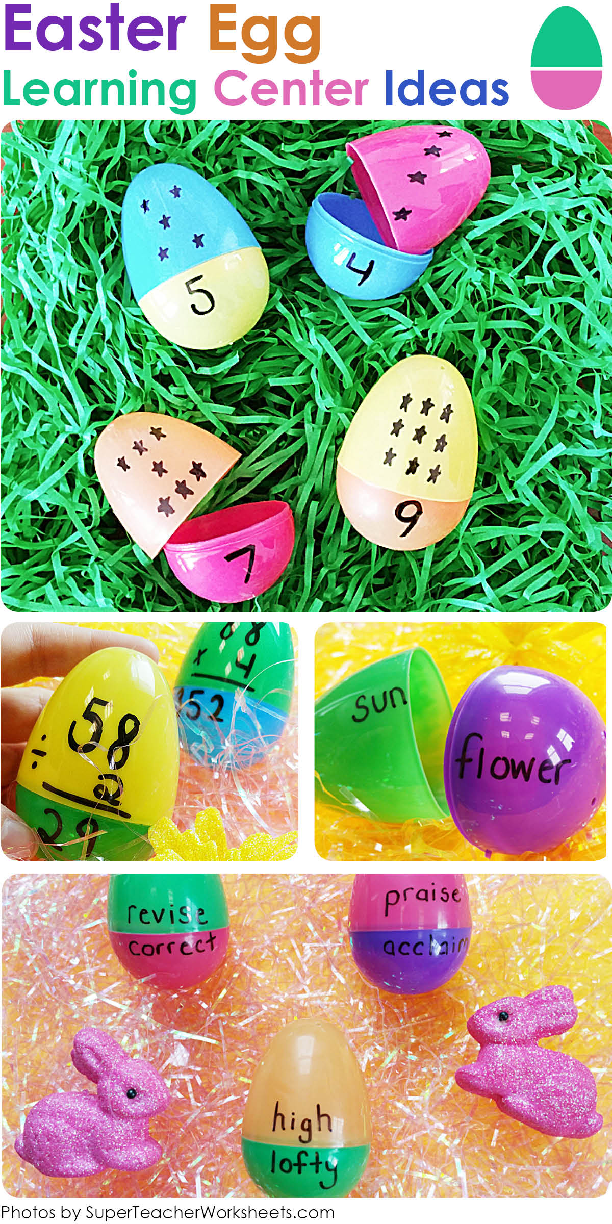 Learning Center Ideas: Plastic Easter Eggs