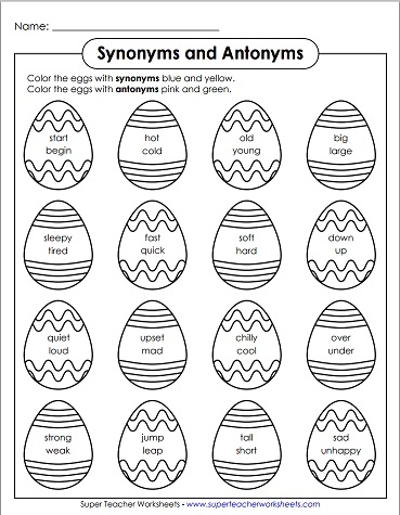 Synonyms And Antonyms 6 Worksheet