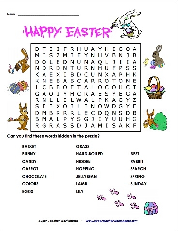 Easter Word Search Activity