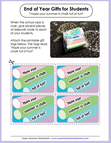 Chalk Gift for Students - Printable Gift Tags