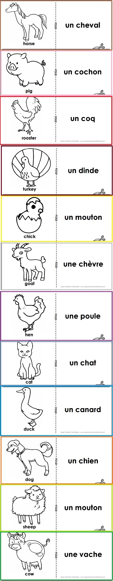 French Flash Cards - Farm Animals