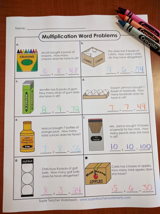 Multiplication Word Problems