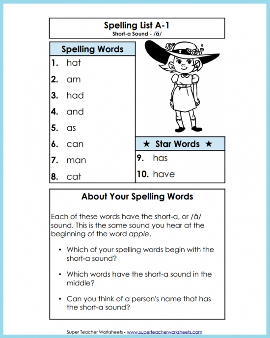 Spelling Lists And Worksheets