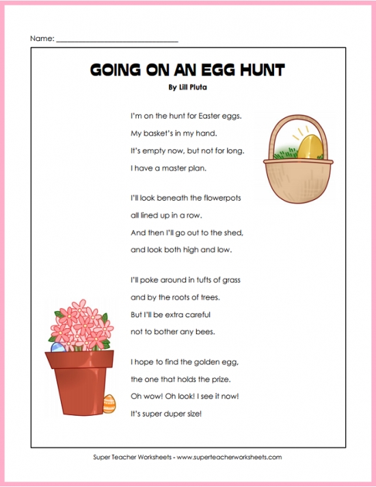 Going on an Egg Hunt Poem