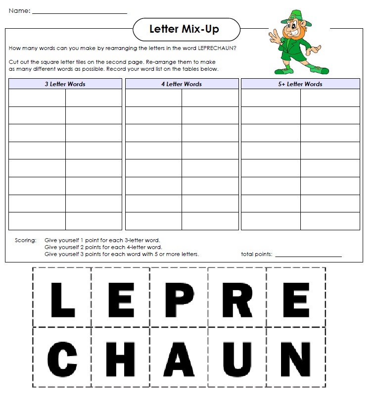 St. Paddy's Day Worksheets